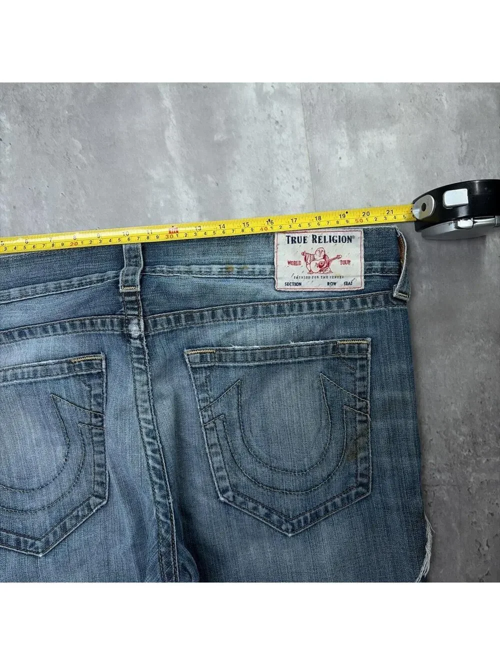 Y2K True Religion Grunge Distressed Baggy Skater Denim Jeans